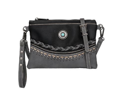 MW1107-181 BK Montana West Concho Collection Clutch/Crossbody