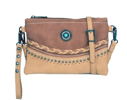 MW1107-181 BR Montana West Concho Collection Clutch/Crossbody