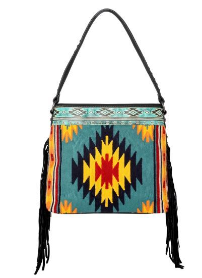 MW1115G-918 BK Montana West Aztec Tapestry Concealed Carry Hobo