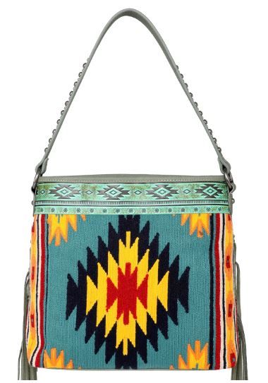 MW1115G-918 GN Montana West Aztec Tapestry Concealed Carry Hobo