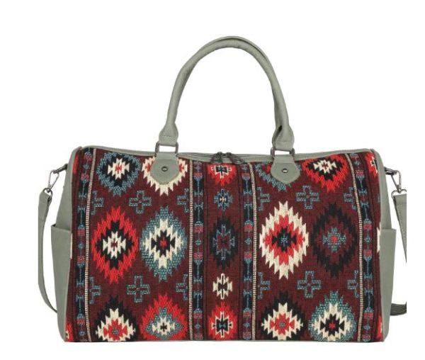 MW1174-5100 GN Montana West Aztec Tapestry Collection Weekender Bag