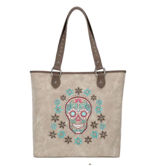 MW1121G-8317 TN Montana West Sugar Skull Collection Concealed Carry Tote