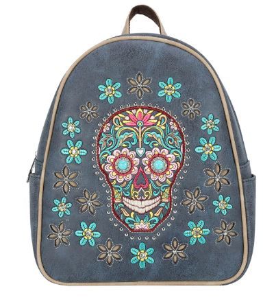 MW1121G-9110 NV Montana West Sugar Skull Collection Backpack