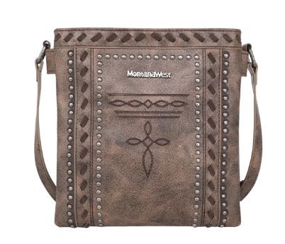 MW1124G-9360 BR Montana West Whipstitch Collection Concealed Carry Crossbody