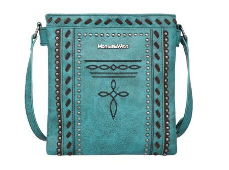 MW1124G-9360 TQ Montana West Whipstitch Collection Concealed Carry Crossbody