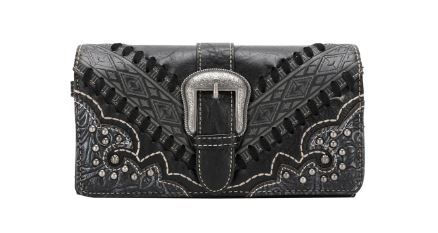 MW1131-W018 BK  Montana West Buckle Collection Wallet