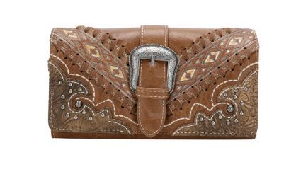 MW1131-W018 BR  Montana West Buckle Collection Wallet