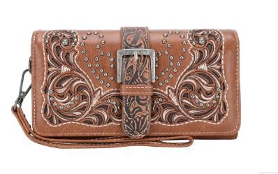 MW1143G-W018 BR Montana West Cut-Out/Buckle Collection Wallet