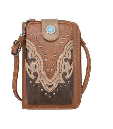 MW1144-183 BR Montana West Cut-out Collection Phone Wallet/Crossbody