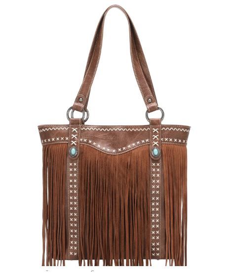 MW1149G-8113 BR  Montana West Fringe Collection Concealed Carry Tote