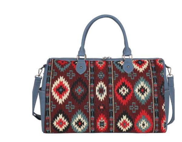 MW1174-5100 NY Montana West Aztec Tapestry Collection Weekender Bag