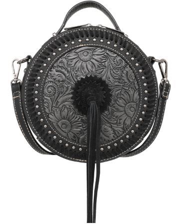 MW1176-118 BK Montana West Tooled Collection Canteen Bag/Crossbody