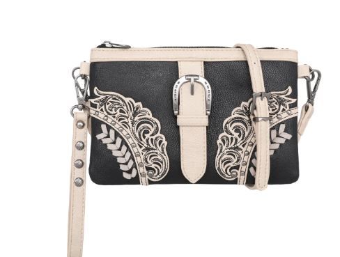 MW1177-181 BK Montana West Cut-Out /Buckle Collection Clutch/Crossbody