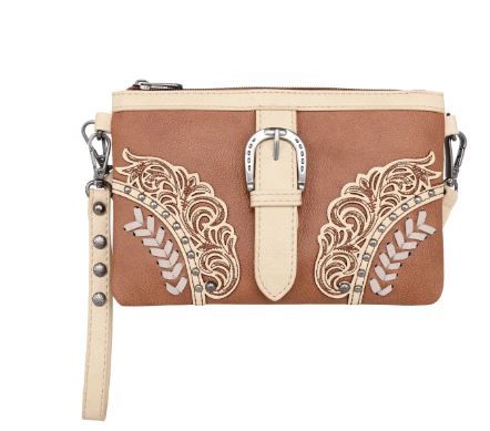 MW1177-181 BR Montana West Cut-Out /Buckle Collection Clutch/Crossbody