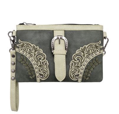 MW1177-181 GN Montana West Cut-Out /Buckle Collection Clutch/Crossbody