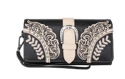 MW1177-W018 BK Montana West Cut-Out/Buckle Collection Wallet