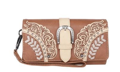 MW1177-W018 BR Montana West Cut-Out/Buckle Collection Wallet