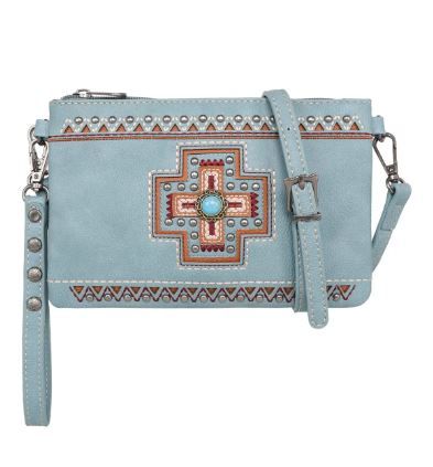 MW1199-181 TQ  Montana West Concho Collection Crossbody/Wristlet