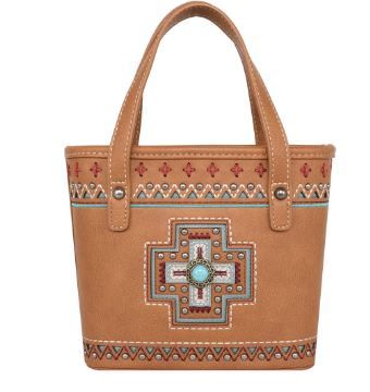 MW1199-923 BR  Montana West Concho Collection Small Tote/Crossbody