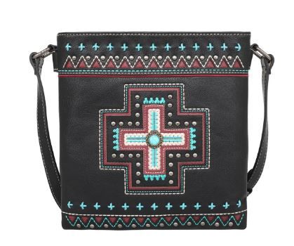 MW1199G-9360 BK  Montana West Concho Collection Concealed Carry Crossbody