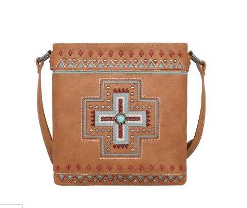 MW1199G-9360 BR  Montana West Concho Collection Concealed Carry Crossbody