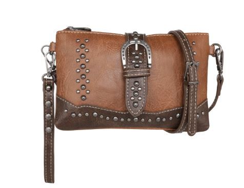 MW1209-181 BR Montana West Buckle Collection Clutch/Crossbody