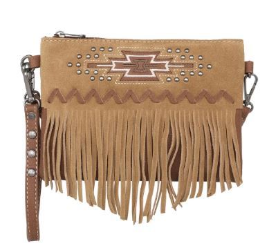 MW1214-181 BR  Montana West Aztec Collection Crossbody/Wristlet