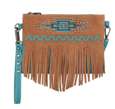 MW1214-181 TQ  Montana West Aztec Collection Crossbody/Wristlet