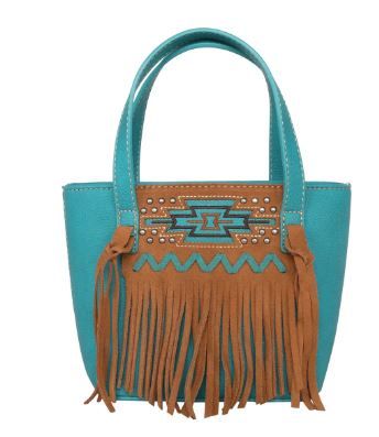 MW1214-923 TQ  Montana West Aztec Collection Small Tote/Crossbody