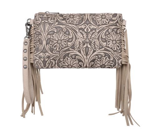 MW1217-181 KH Montana West Tooled Collection Clutch/Crossbody