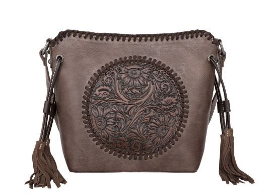 MW1218-8360 CF Montana West Tooled Collection Saddle Bag