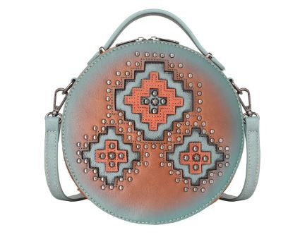 MW1220-118 BR Montana West Cut-out Aztec Collection Circle Bag/Crossbody