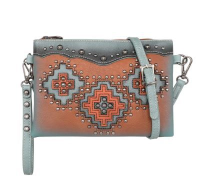 MW1220-181 BR Montana West Cut-out Aztec Collection Crossbody/Wristlet