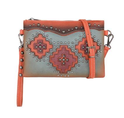 MW1220-181 TQ Montana West Cut-out Aztec Collection Crossbody/Wristlet