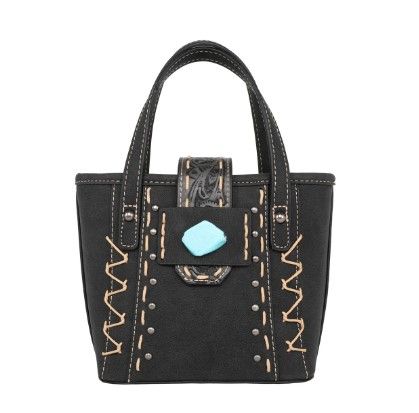 MW1221-923 BK Montana West Tooled Collection Small Tote/Crossbody