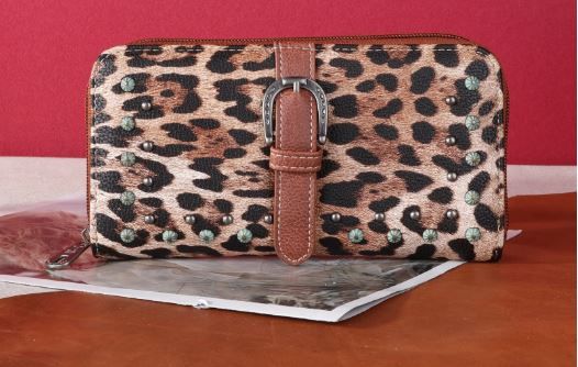 MW1240-W040 BR Montana West Leopard Print Collection Wallet 