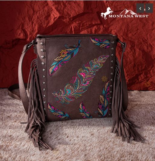 MW1242G-9360 CF Montana West Embroidered Collection Concealed Carry Crossbody