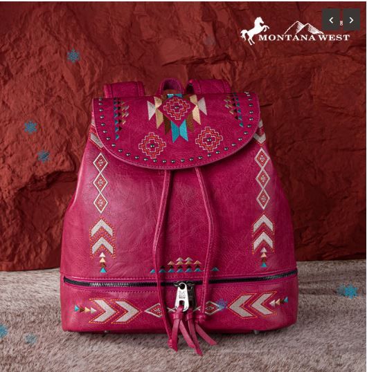 MW1245-9110 HPK Montana West Embroidered Collection Backpack