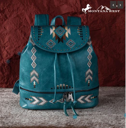 MW1245-9110 TQ Montana West Embroidered Collection Backpack