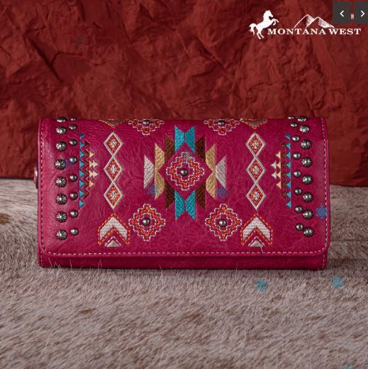 MW1245-W002 HPK Montana West Embroidered Collection Wallet