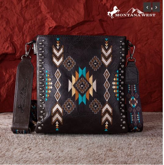 MW1245G-9360 CF Montana West Embroidered Collection Concealed Carry Crossbody