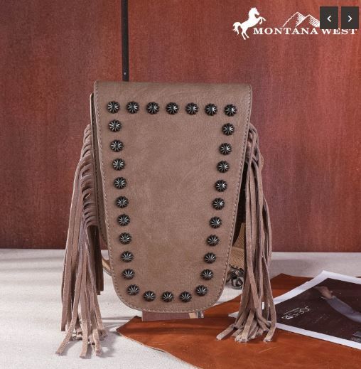 MW1250-198 KH  Montana West Fringe Belt Bag Sling Bag