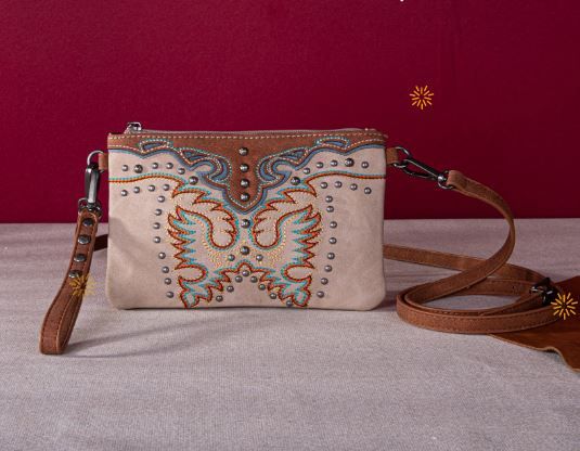 MW1253-181 TN Montana West Embroidered Collection Clutch/Crossbody