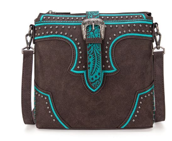 MW1282-8360 CF Montana West Buckle Collection Concealed Carry Crossbody Bag