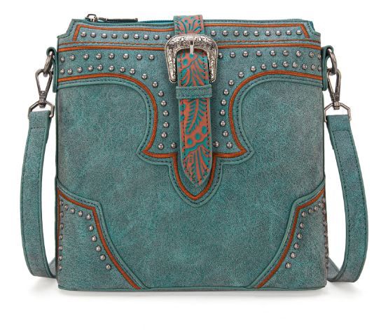 MW1282-8360 TQ Montana West Buckle Collection Concealed Carry Crossbody Bag