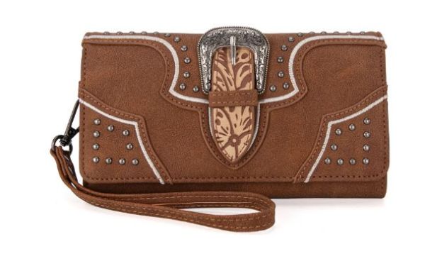 MW1282-W018 BR Montana West Buckle Collection Wallet