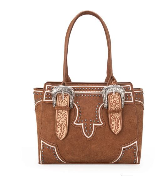 MW1282G-8317 BR Montana West Buckle Collection Concealed Carry Tote