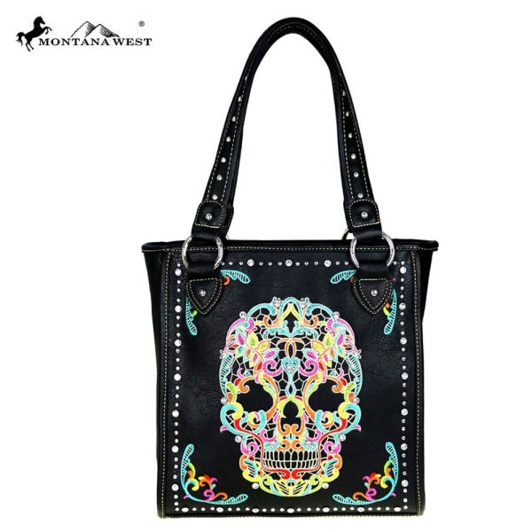 MW494G-8113 MT Montana West Sugar Skull Collection Concealed Handgun Tote