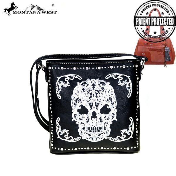 MW494G-8287 WT Montana West Sugar Skull Collection Concealed Handgun Crossbody