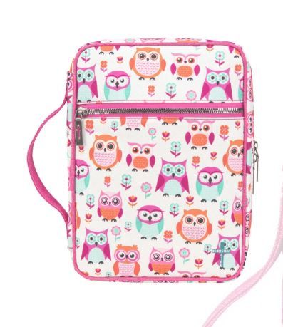 MWB-5001 PK Montana West Pink Owl Print Canvas Bible Cover